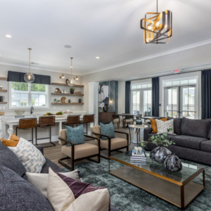 Cartersville rental home clubhouse with bar and seating