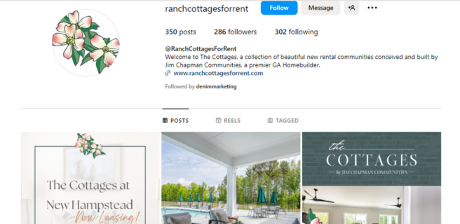 snapshot of Ranch Cottages for Rent Instagram
