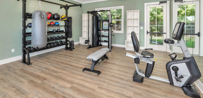 Ranch Cottages for Rent onsite gym with free weights, cardio and resistance machines.